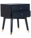 Safavieh Lyla Mid Century Retro Gold Cap Nightstand