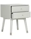 Safavieh Lyla Mid Century Retro Silver Cap Nightstand