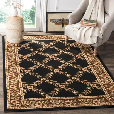 Safavieh Lyndhurst Machine Made Area Rug, Black / Brown Traditional Style Easy Care