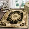 Safavieh Lyndhurst Machine Made Area Rug, Black / Ivory Traditional Style Easy Care In Multi