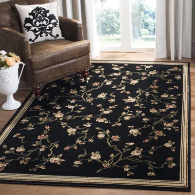 Safavieh Lyndhurst Machine Made Area Rug, Black Traditional Style Easy Care