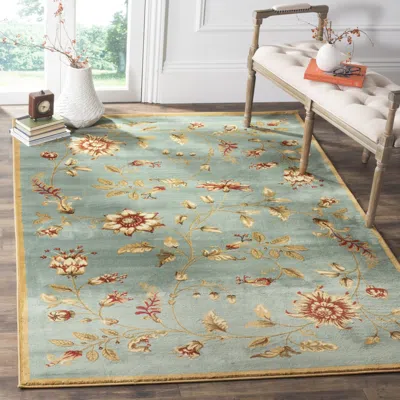 Safavieh Lyndhurst Machine Made Area Rug, Blue / Multi Traditional Style Easy Care In Green