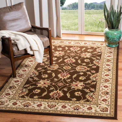 Safavieh Lyndhurst Machine Made Area Rug, Brown / Ivory Traditional Style Easy Care
