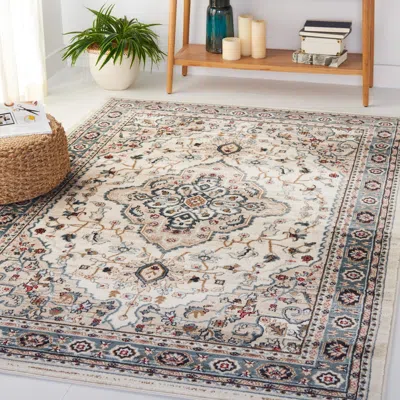 Safavieh Lyndhurst Machine Made Area Rug, Cream / Beige Traditional Style Easy Care In Gray