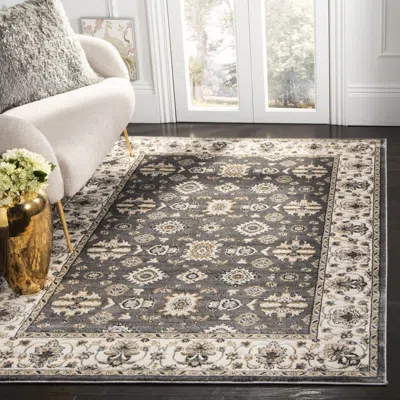 Safavieh Lyndhurst Machine Made Area Rug, Grey / Cream Traditional Style Easy Care In Gray
