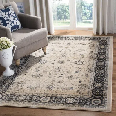 Safavieh Lyndhurst Machine Made Area Rug, Light Beige / Anthracite Traditional Style Easy Care In Brown