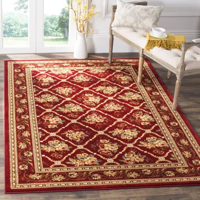 Safavieh Lyndhurst Machine Made Area Rug, Red / Red Traditional Style Easy Care