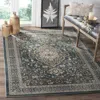 Safavieh Lyndhurst Machine Made Area Rug, Teal / Grey Traditional Style Easy Care In Green