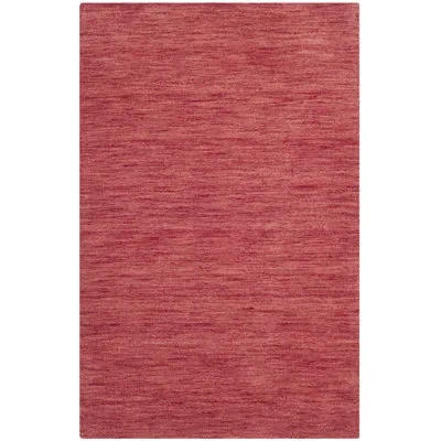 Safavieh Lynndale Msj Hand Loom Wool Pile Solid Color Rug In Red