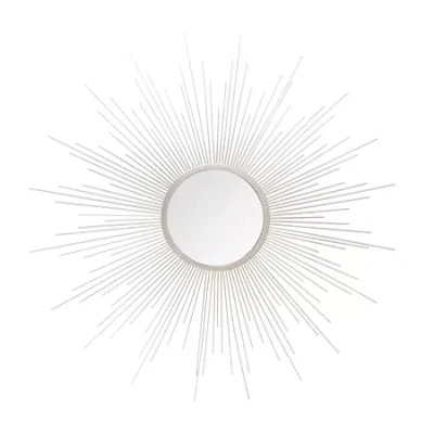 Safavieh Madilyn Champagne Wall Mount Sunburst Wall Mirror In Silver