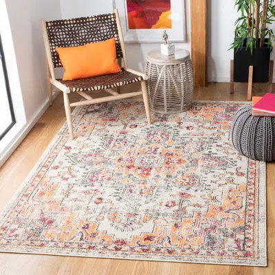 Safavieh Madison Machine Made Area Rug, Beige / Orange Bohemian Style Easy Care In Neutral