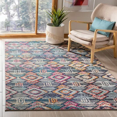 Safavieh Madison Machine Made Area Rug, Black / Orange Bohemian Style Easy Care