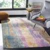 Safavieh Madison Machine Made Area Rug, Blue / Fuchsia Contemporary Style Easy Care In Multi