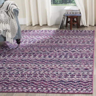Safavieh Madison Machine Made Area Rug, Fuchsia / Navy Bohemian Style Easy Care In Pattern