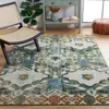 Safavieh Madison Machine Made Area Rug, Green / Ivory Bohemian Style Easy Care In Green