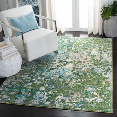 Safavieh Madison Machine Made Area Rug, Green / Turquoise Contemporary Style Easy Care