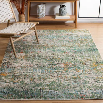 Safavieh Madison Machine Made Area Rug, Green / Turquoise Modern Style Easy Care In Multi