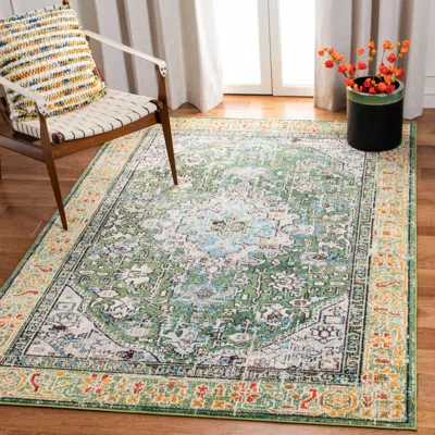 Safavieh Madison Machine Made Area Rug, Green / Turquoise Transitional Style Easy Care
