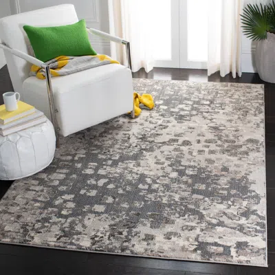 Safavieh Madison Machine Made Area Rug, Grey / Beige Contemporary Style Easy Care In Gray