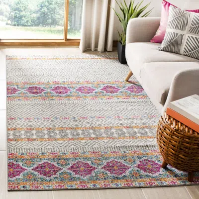 Safavieh Madison Machine Made Area Rug, Grey / Ivory Bohemian Style Easy Care In Multi