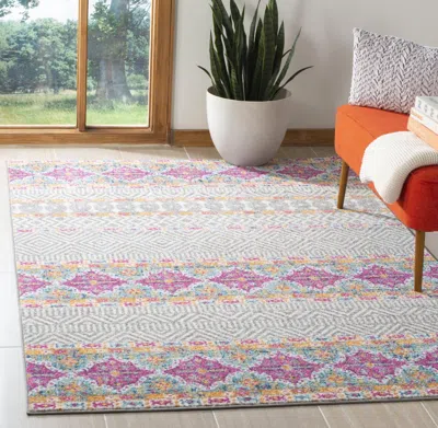 Safavieh Madison Machine Made Area Rug, Grey / Ivory Bohemian Style Easy Care In Multi