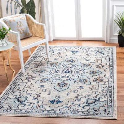 Safavieh Madison Machine Made Area Rug, Ivory / Light Blue Bohemian Style Easy Care