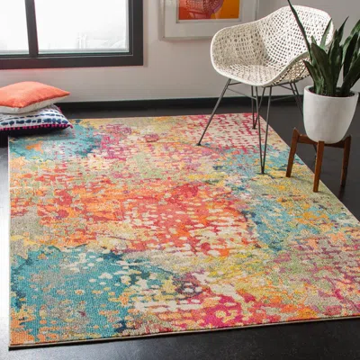 Safavieh Madison Machine Made Area Rug, Ivory / Multi Contemporary Style Easy Care