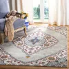 Safavieh Madison Machine Made Area Rug, Light Grey / Fuchsia Traditional Style Easy Care In Gray