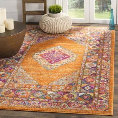 Safavieh Madison Machine Made Area Rug, Orange / Fuchsia Bohemian Style Easy Care