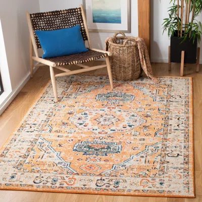 Safavieh Madison Machine Made Area Rug, Orange / Ivory Bohemian Style Easy Care