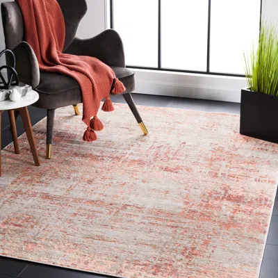 Safavieh Madison Machine Made Area Rug, Rust / Grey Contemporary Style Easy Care In Neutral