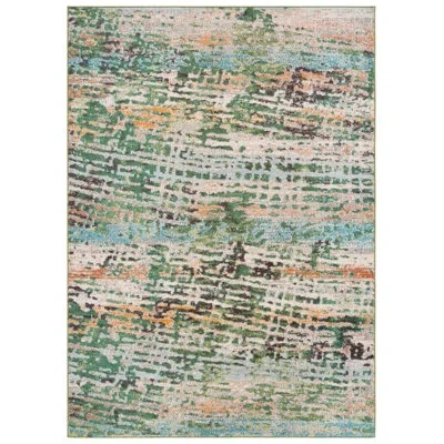 Safavieh Madison Performance Abstract Rug In Green,rust
