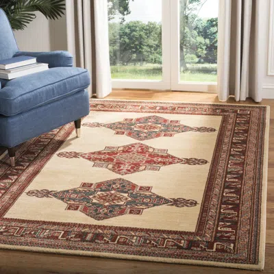 Safavieh Mahal Machine Made Area Rug, Creme / Red Traditional Style Easy Care In Multi