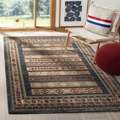 Safavieh Mahal Machine Made Area Rug, Navy / Creme Traditional Style Easy Care In Multi