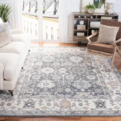 Safavieh Maharaja Hand Made Area Rug, Charcoal / Ivory Traditional Style Non-shedding In Gray