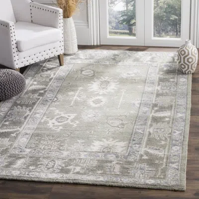 Safavieh Maharaja Hand Made Area Rug, Slate / Silver Traditional Style Non-shedding In Gray