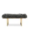 Safavieh Maia Faux Sheepskin Bench In Gray