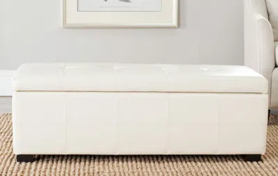 Safavieh Maiden Tufted Storage Bench Lg In White