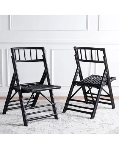 Safavieh Maja Rattan Folding Accent Chair In Black