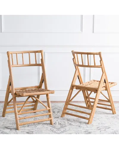 Safavieh Maja Rattan Folding Accent Chair In Neutral