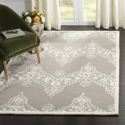 Safavieh Manchester Hand Made Area Rug, Grey / Ivory Traditional Style Non-shedding In Neutral