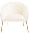 Safavieh Mandi Cream Velvet Accent Chair In Cream