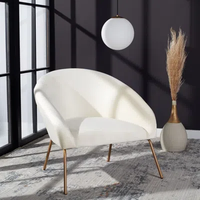 Safavieh Mandi Velvet Accent Chair In White