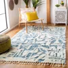Safavieh Manhattan Hand Made Area Rug, Ivory / Blue Shag / Flokati Style Non-shedding In Blue