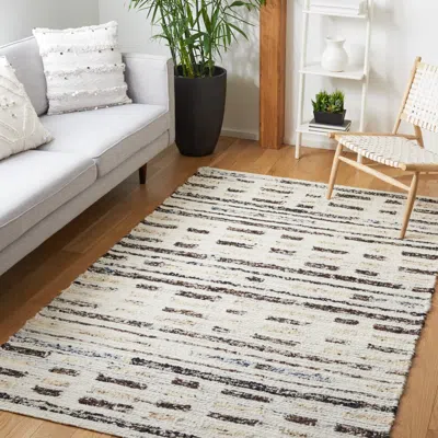 Safavieh Manhattan Hand Made Area Rug, Ivory / Dark Brown Contemporary Style Non-shedding