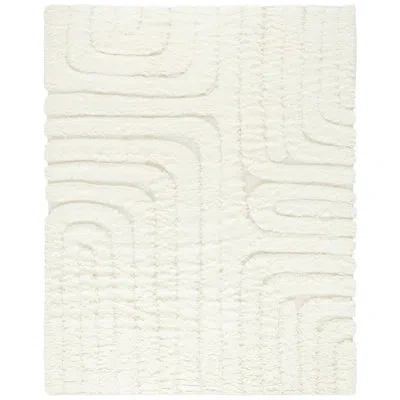 Safavieh Manhattan Handwoven Wool Solid Color Rug In Ivory