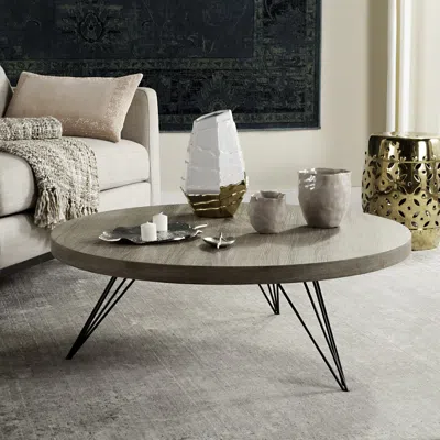 Safavieh Mansel Retro Mid Century Round Coffee Table In Brown