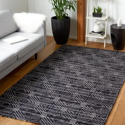 Safavieh Marbella Hand Made Area Rug, Black / Ivory Contemporary Style Non-shedding In Gray