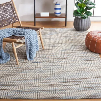 Safavieh Marbella Hand Made Area Rug, Blue / Ivory Contemporary Style Non-shedding In Neutral