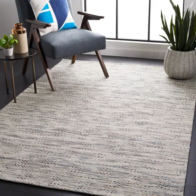 Safavieh Marbella Hand Made Area Rug, Denim / Beige Contemporary Style Non-shedding In Neutral